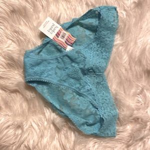 NWT Hanky Panky lace panties size large blue bikini 9K2924